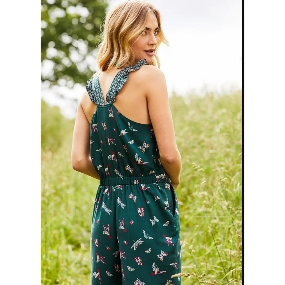 Matilda Jane Evergreen Dream Jumpsuit Hummingbirds Butterflies Size Medium